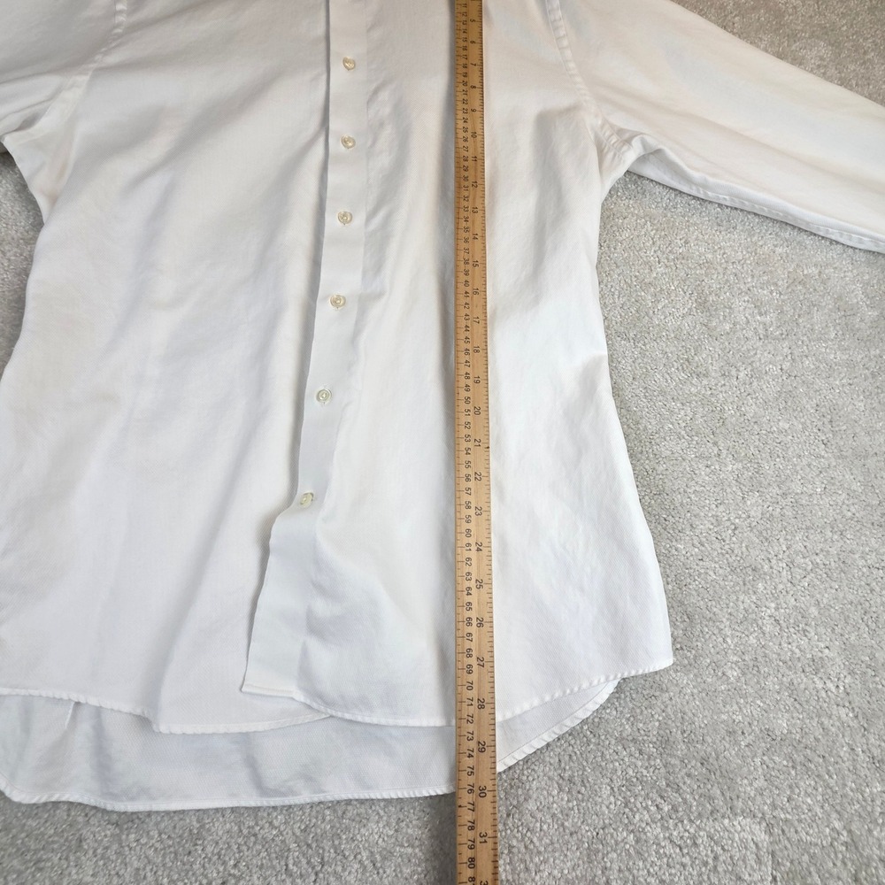 Emanuel Berg Mens White Modern Fit Cotton Button Down Shirt XL 17.5 Poland - Picture 6 of 8